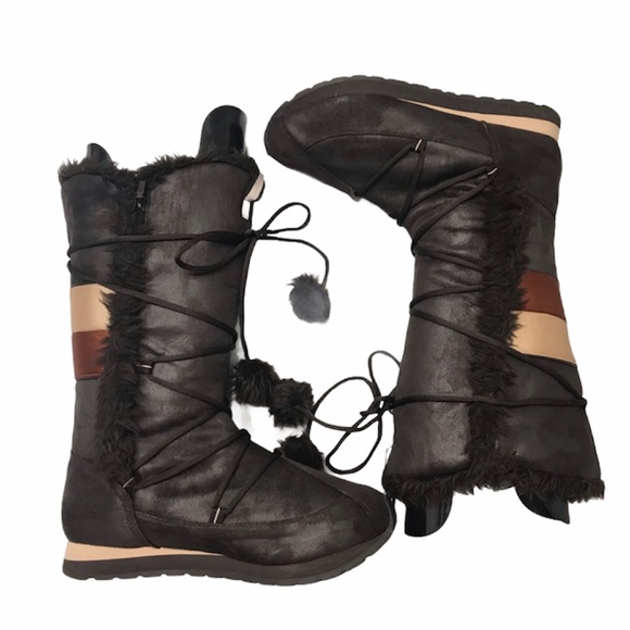 Bakers Shoes - Bakers Brown Fashion Faux Fur Snow Boots NWOT 10